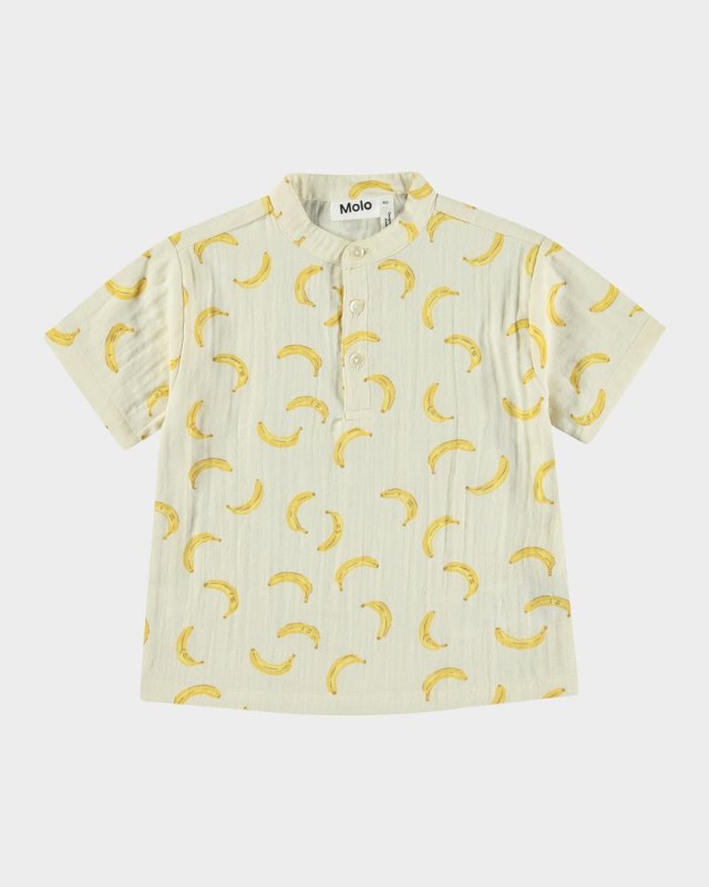 Boy's Ever Banana-Print Shirt, Size 6M-
